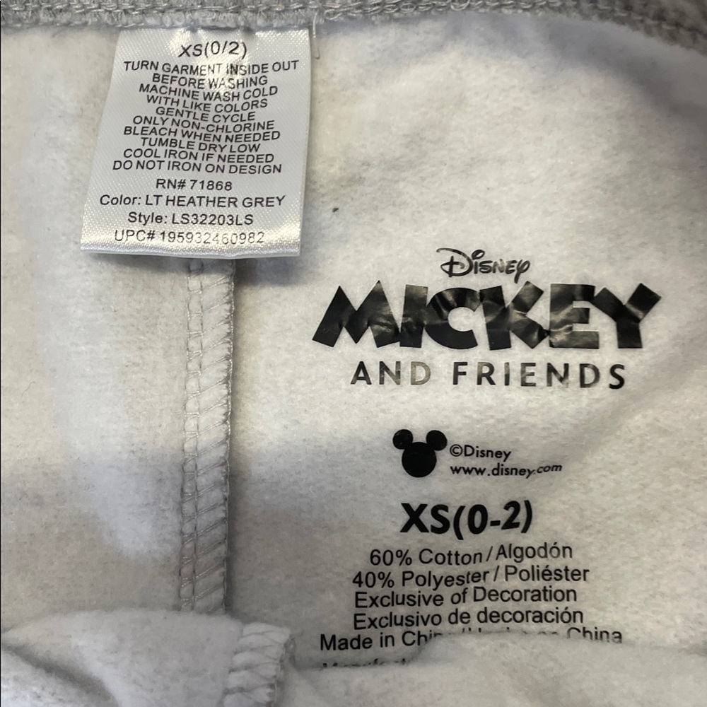 Disney Mickey Friends Sweat Shorts Gray Goofy Pluto Minnie Size XS - Picture 2 of 6